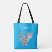Tote Bag Illustration de mignon léopard des neiges (Dos)