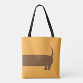 Tote Bag Illustration de mignonne long Dachshund (Dos)