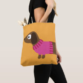 Tote Bag Illustration de mignonne long Dachshund (De près)