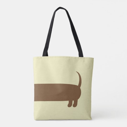 Tote Bag Illustration de mignonne long Dachshund (Dos)