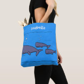 Tote Bag Illustration de mignonne migratrice de baleines à  (De près)