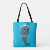 Tote Bag Illustration de mignons baleines et voiliers (Dos)