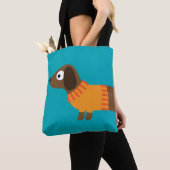 Tote Bag Illustration de mignons longs Dachshund (De près)
