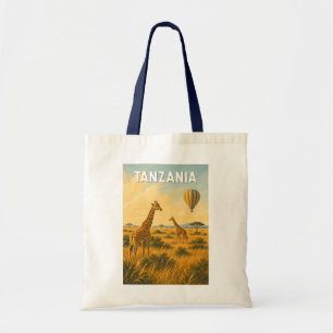 Tote Bag Illustration de montgolfière à air chaud en Tanzan