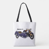 Tote Bag Illustration de moto pourpre Sidecar (Dos)