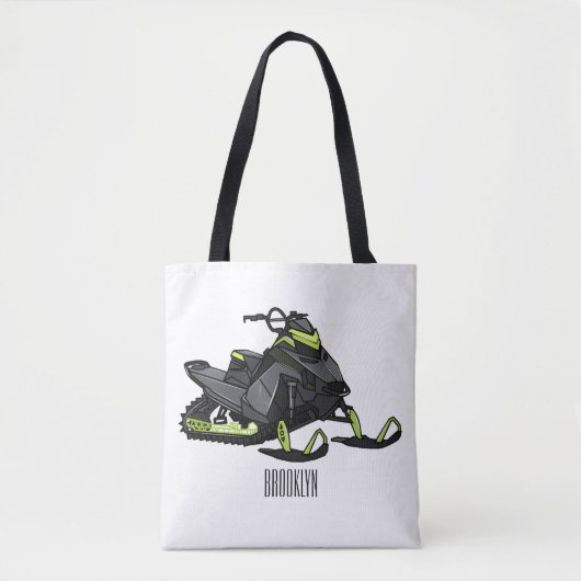 Tote Bag Illustration de motoneige (Devant)