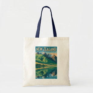 Tote Bag Illustration de paysage de Nouvelle-Zélande Art de
