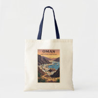 Illustration de paysage d'Oman Art de voyage vinta