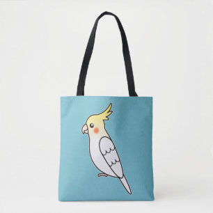 Tote Bag Illustration de perroquet cartoon Lutino mignon