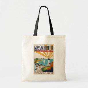 Tote Bag Illustration de phare du Massachusetts, Art de voy