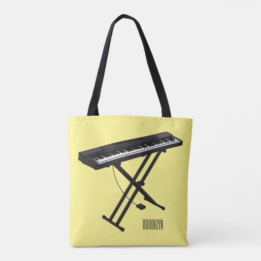 Tote Bag Illustration de piano clavier (Dos)