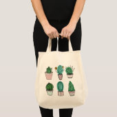 Tote Bag Illustration de plante en pot de cactus succulents (Devant (produit))