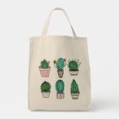 Tote Bag Illustration de plante en pot de cactus succulents (Dos)
