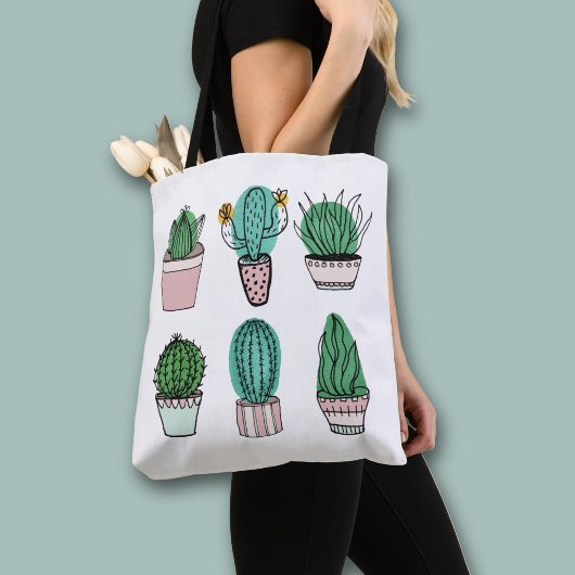 Tote Bag Illustration de plante en pot de cactus succulents