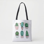Tote Bag Illustration de plante en pot de cactus succulents (Devant)
