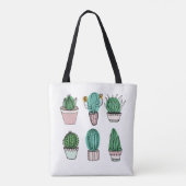 Tote Bag Illustration de plante en pot de cactus succulents (Dos)