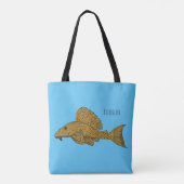 Tote Bag Illustration de poisson Pleco (Dos)