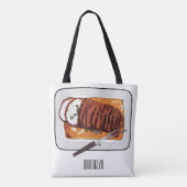 Tote Bag Illustration de poitrine de dinde rôtie (Dos)