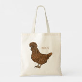 Tote Bag Illustration de poulet à la polis chamois (Dos)