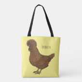 Tote Bag Illustration de poulet à la polis chamois (Dos)