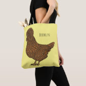 Tote Bag Illustration de poulet à la polis chamois (De près)