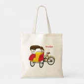Tote Bag Illustration de pousse-pousse pédicab (Dos)