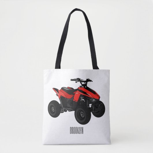 Tote Bag Illustration de Quad bike atv (Devant)