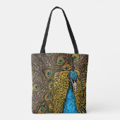 Tote Bag Illustration de splendeur de paon (Dos)