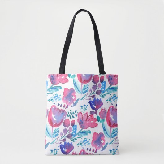 Tote Bag illustration de style boho floral rustique dessiné (Devant)