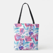 Tote Bag illustration de style boho floral rustique dessiné (Dos)