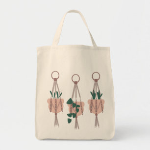 Tote Bag Illustration de suspension en macramé de plantes t