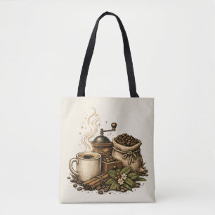Tote Bag Illustration de tasse à café vintage