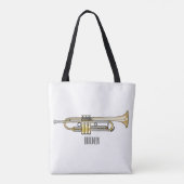 Tote Bag Illustration de trompette (Dos)