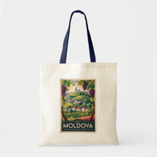 Tote Bag Illustration de vignoble de Moldavie Art de voyage