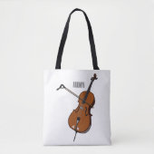 Tote Bag Illustration de violoncelle (Devant)