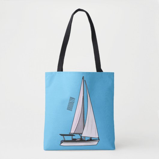 Tote Bag Illustration de voilier (Devant)