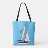 Tote Bag Illustration de voilier (Dos)