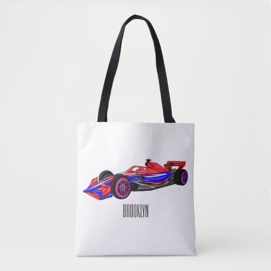 Tote Bag Illustration de voiture de course professionnelle (Devant)