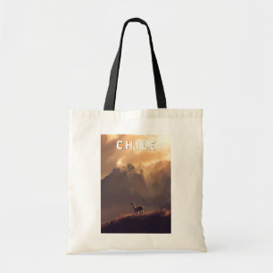 Tote Bag Illustration de voyage Chili Art vintage
