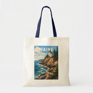 Tote Bag Illustration de voyage d'art vintage du Maine