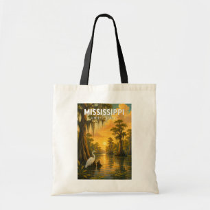 Tote Bag Illustration de voyage d'art vintage du Mississipp