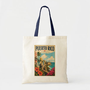 Tote Bag Illustration de voyage de la côte de Porto Rico Ar