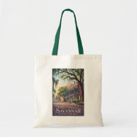 Illustration de voyage de Savannah Géorgie Art vin