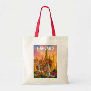 Tote Bag Illustration de voyage en Thaïlande Art vintage