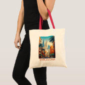 Tote Bag Illustration de voyage rétro de Barcelone (Devant (produit))