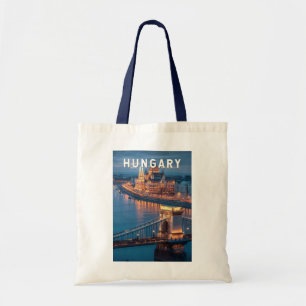 Tote Bag Illustration de voyage vintage en Hongrie
