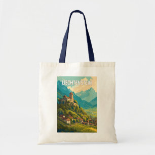 Tote Bag Illustration de voyage vintage Liechtenstein Art