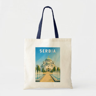 Tote Bag Illustration de voyage vintage sur la Serbie