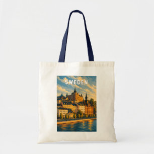 Tote Bag Illustration de voyage vintage sur la Suède
