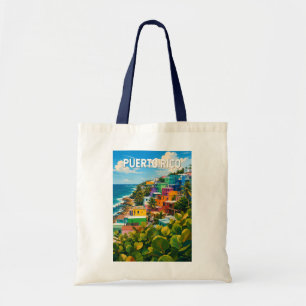 Tote Bag Illustration de voyage vintage sur Porto Rico
